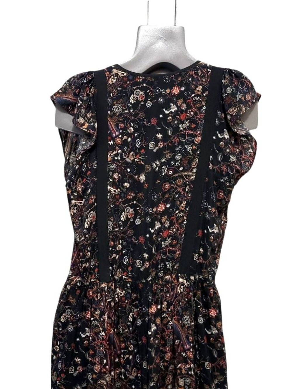 Ulla Johnson Zanna Silk Dress MIdnight Floral Ruffle Midi - Picture 9 of 15